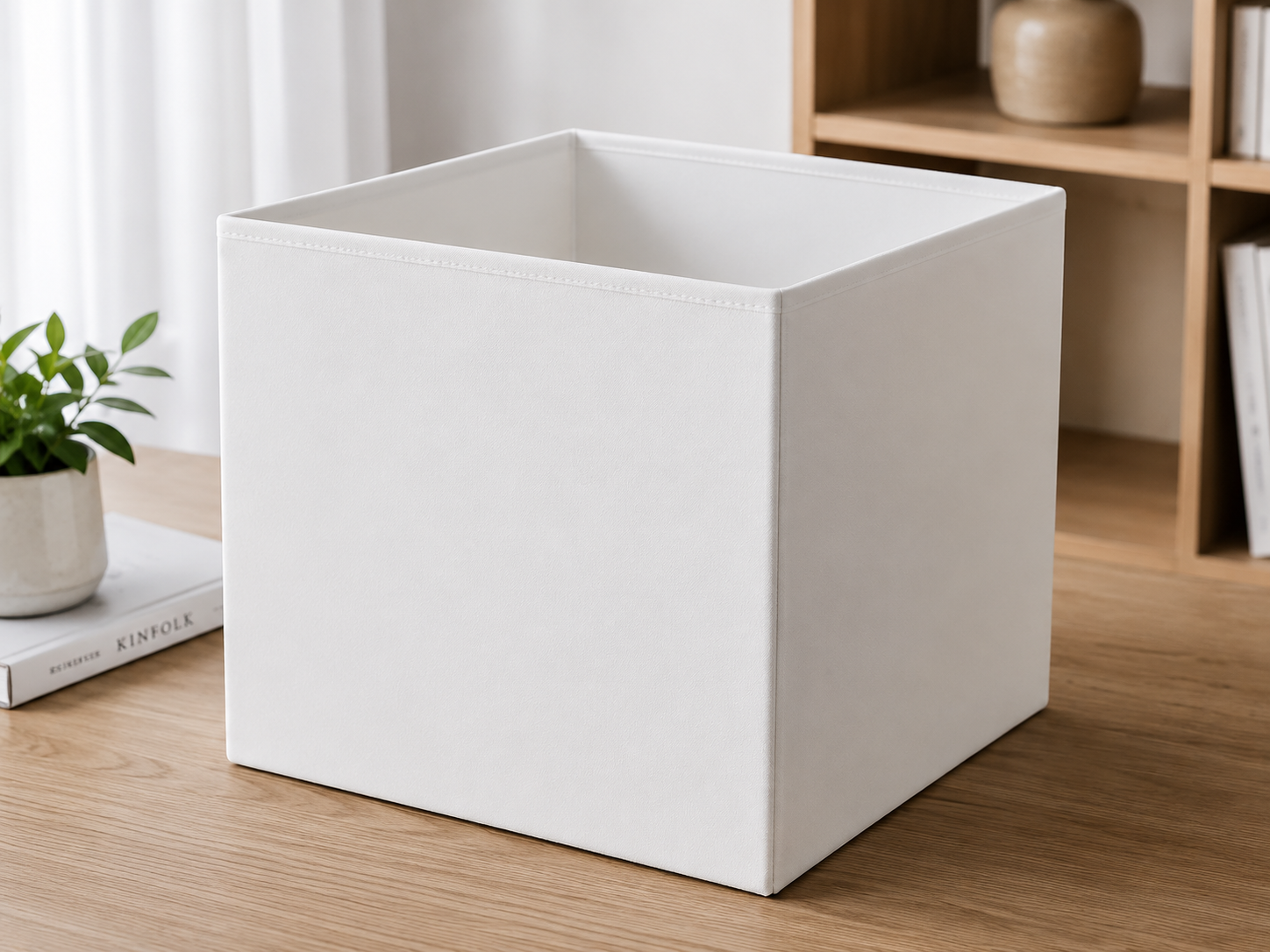 SAHZ Foldable Storage Box White Pack of 4 - Multipurpose Fabric Cube for Home & Office