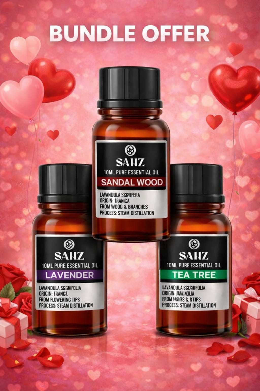 Bundle of Love essential oil gift, choice of scent