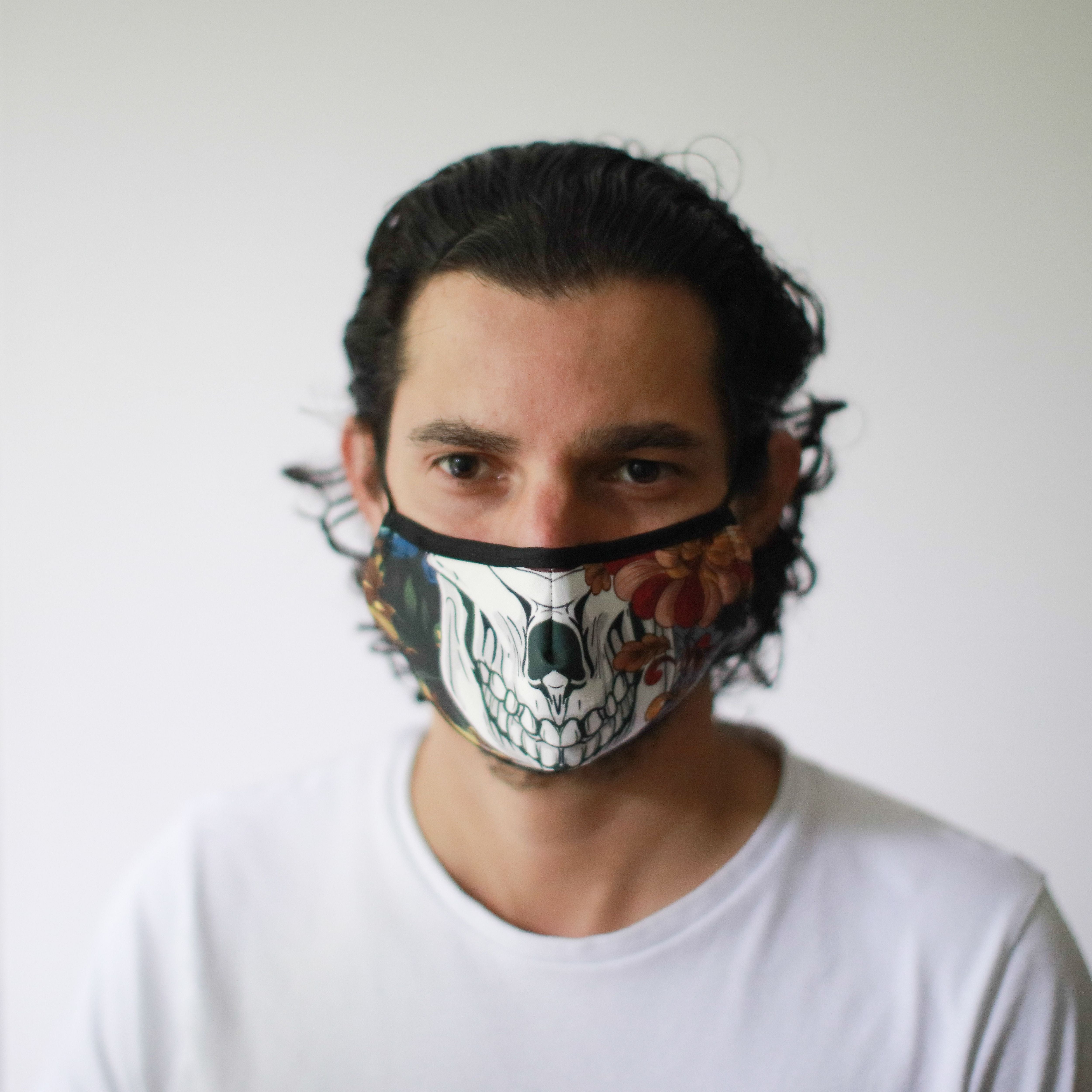 Reusable Fashion Face Mask - Colourful Calavera (Children)