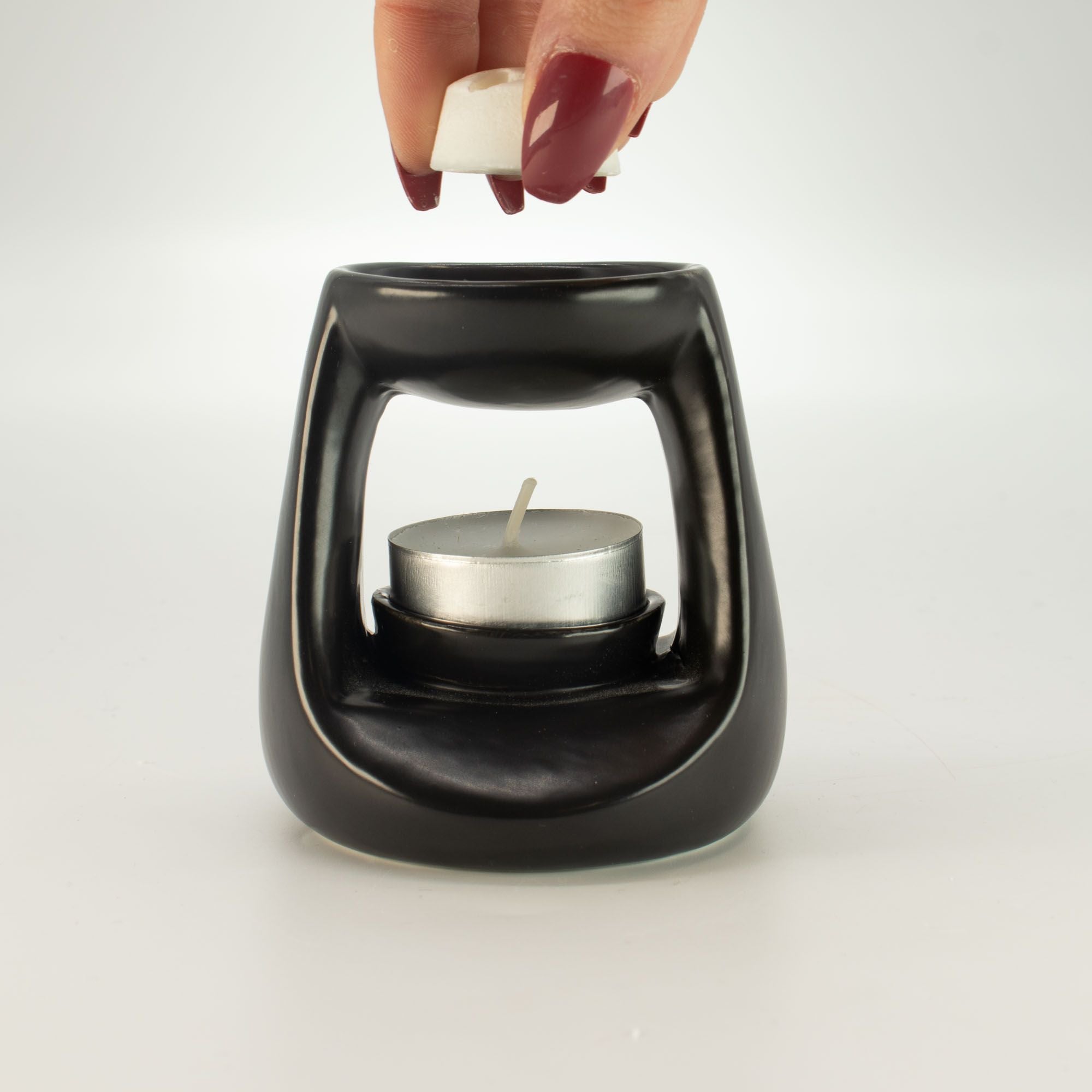 Ceramic Zen Oil Burner - Small Classic  - Matt Black