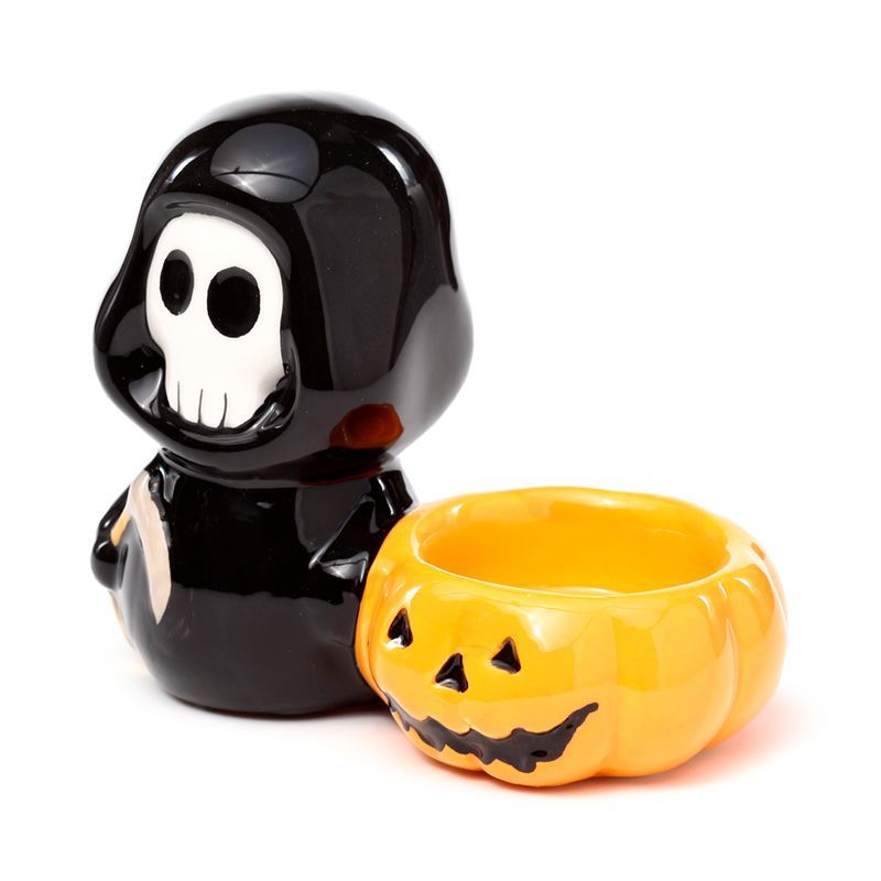 Ceramic Skull Boy Tea Light Candle Holder
