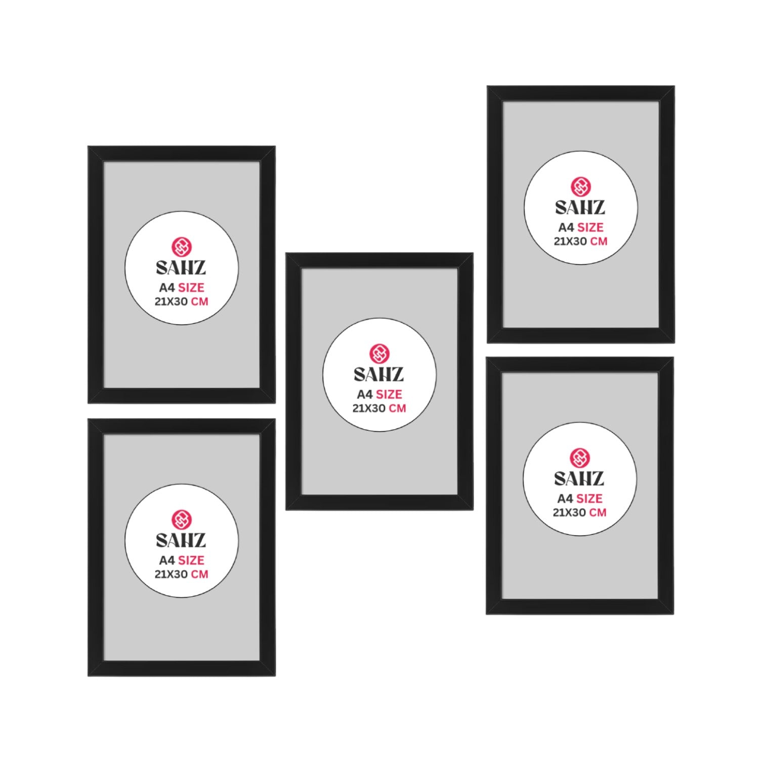Elegant Black Frames 21x30 cm - Pack of 5