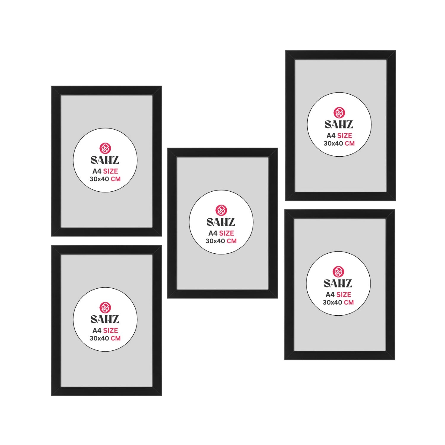 SAHZ Picture Frames Black 30x40 cm - Pack of 5