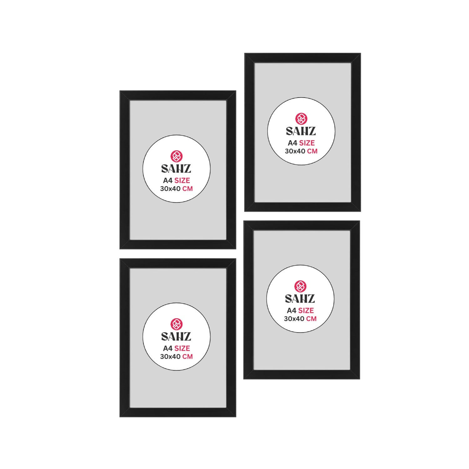 SAHZ Picture Frames Black 30x40 cm - Pack of 4
