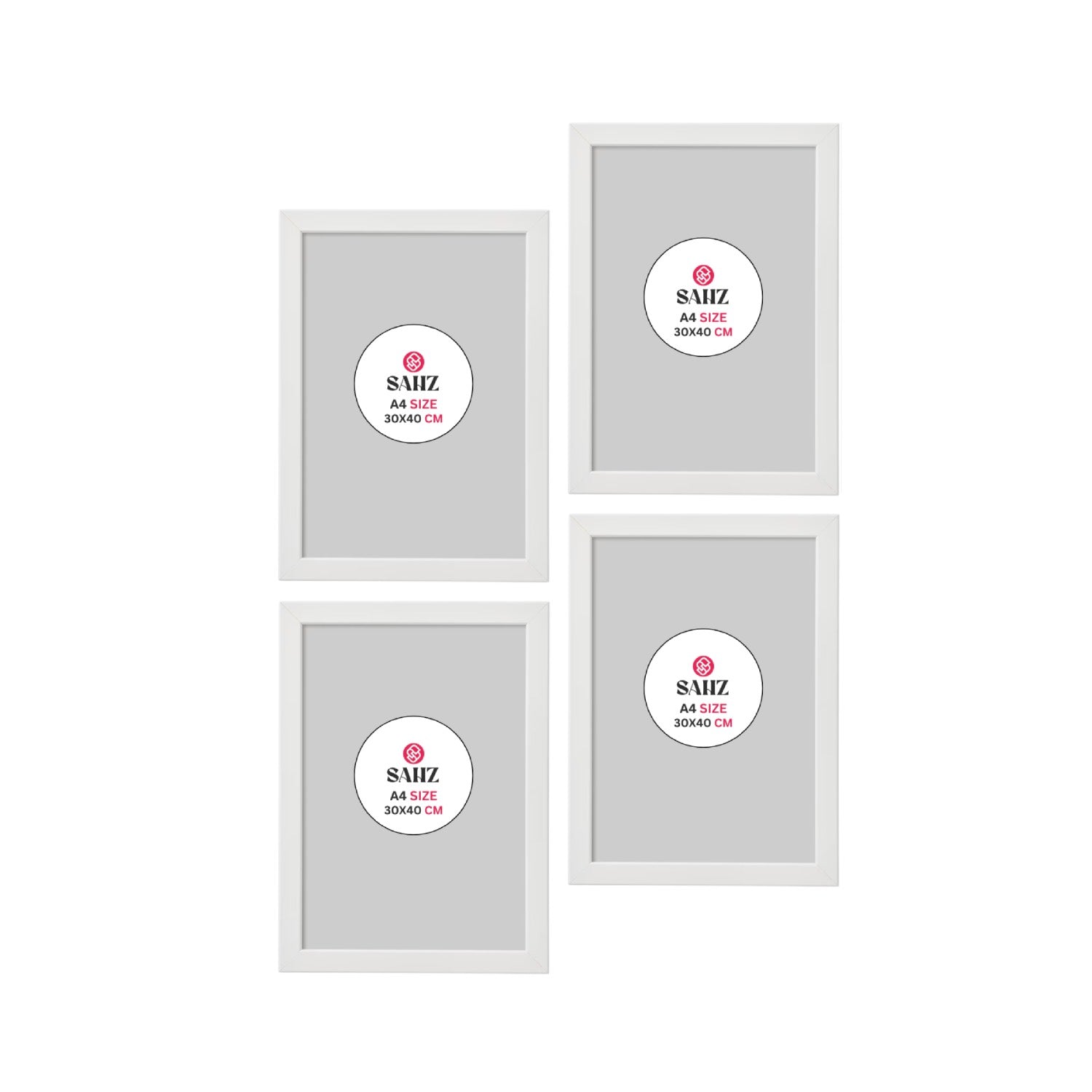 SAHZ Picture Frames White 30x40 cm - Pack of 4