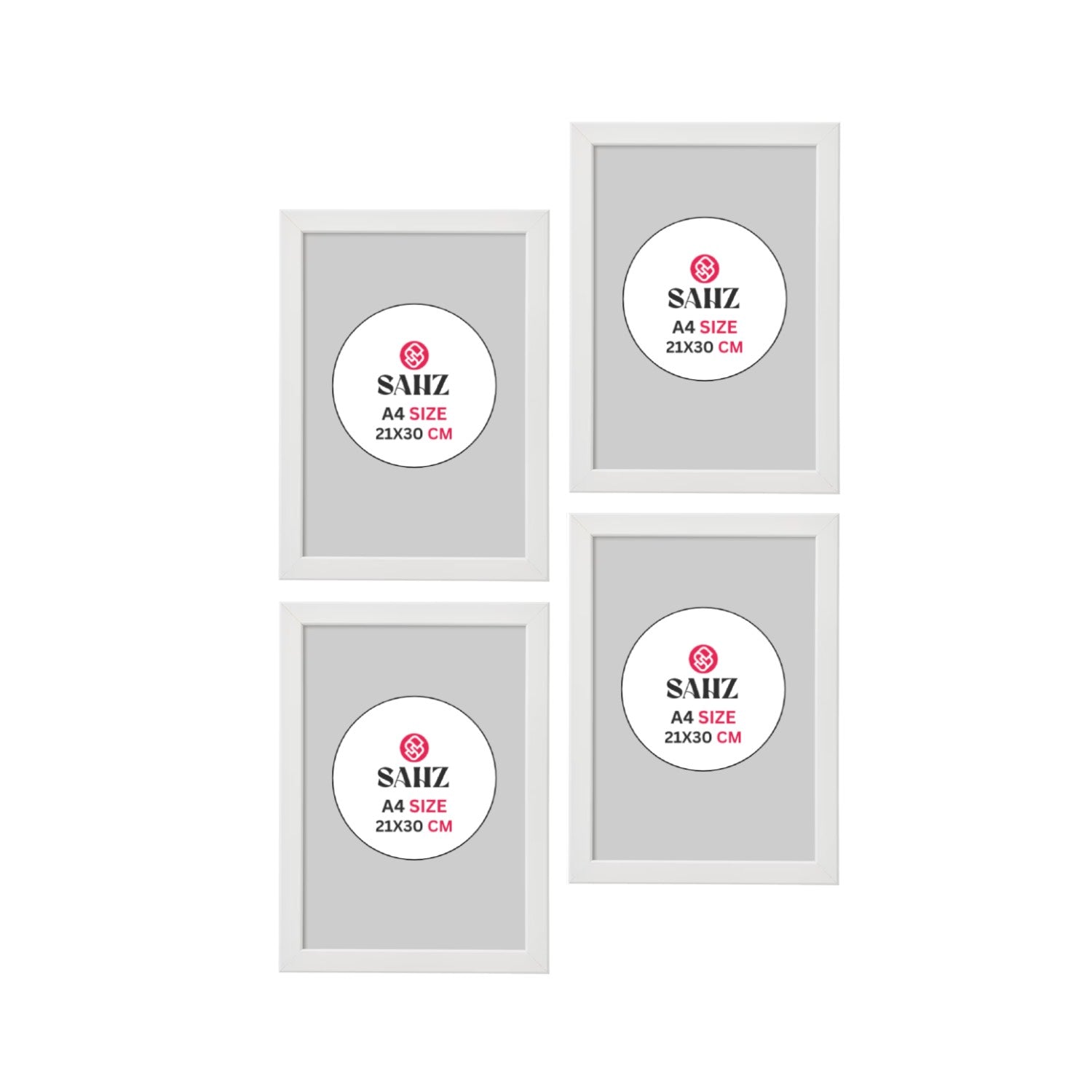 Elegant White Frames 21x30 cm - Pack of 4