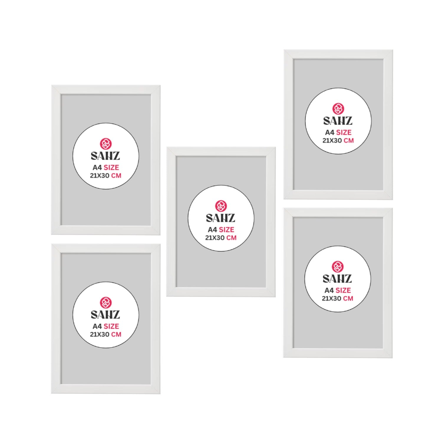 Elegant White Frames 21x30 cm - Pack of 5