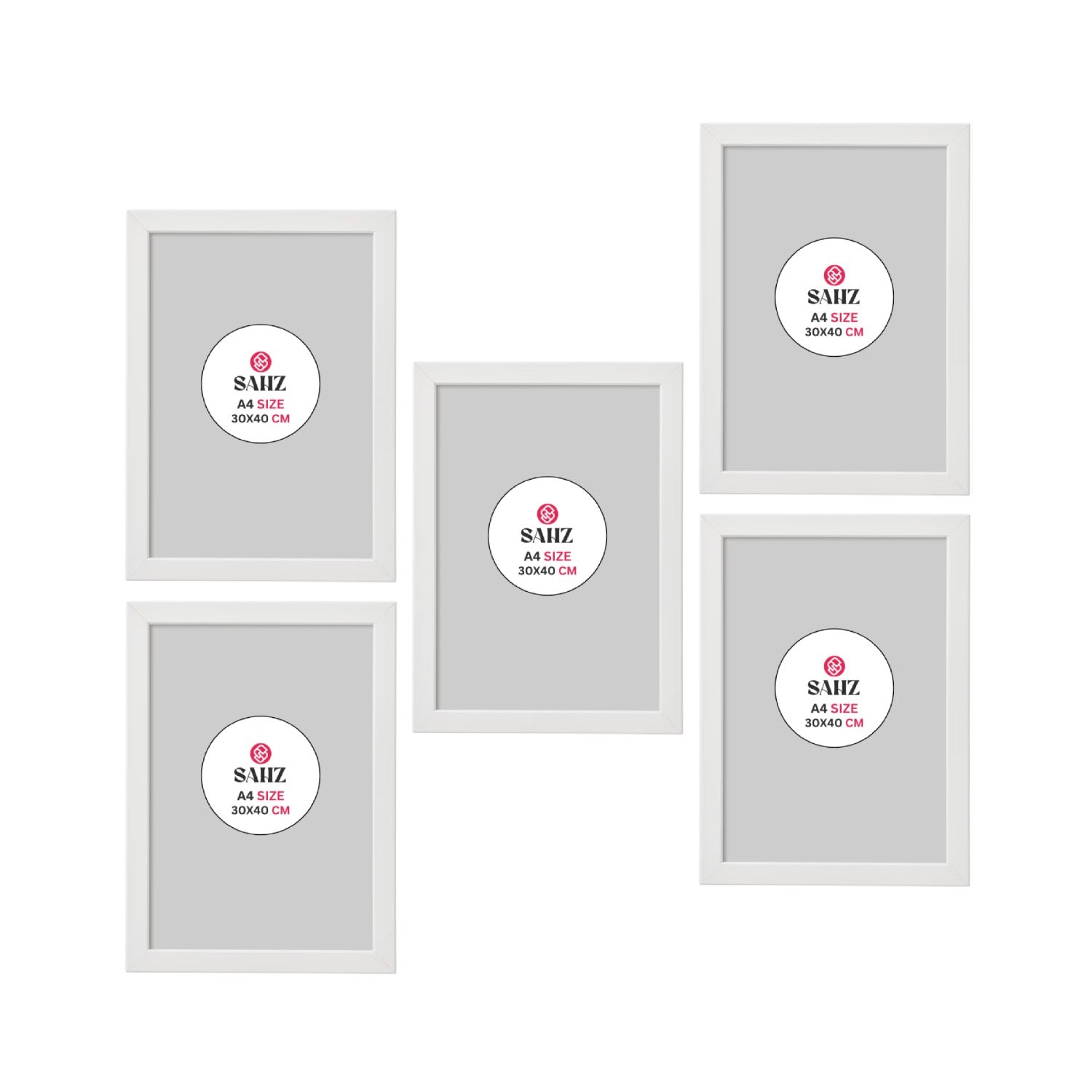 SAHZ Picture Frames White 30x40 cm - Pack of 5